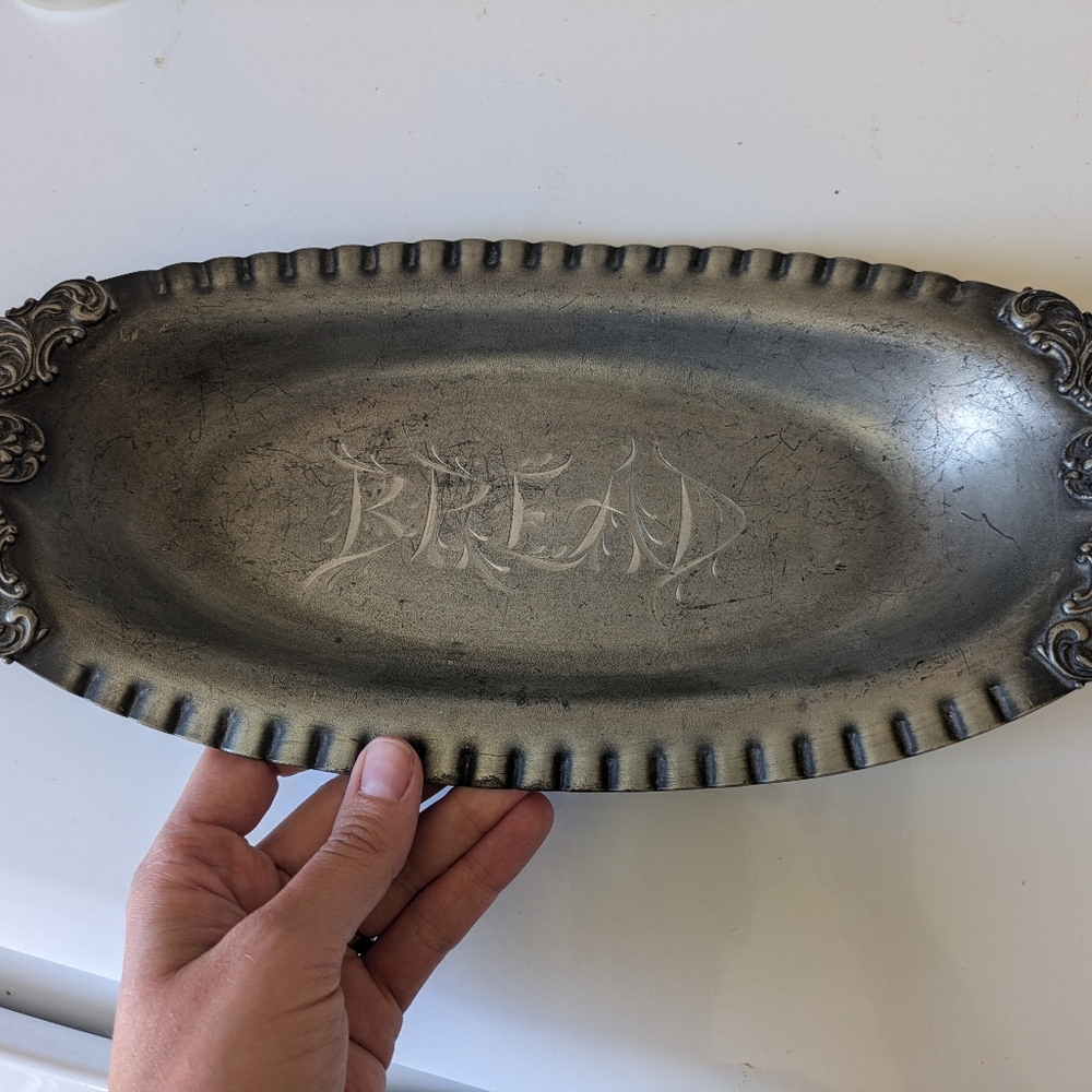 Ornate antique silver platter - Picture 4 of 6